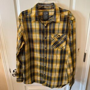 Mountain Hardwear‎ Men's Yellow and Blue Plaid Shirt